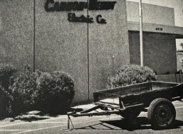 Al Wendt's trailer in front of the Cannon & Wendt headquarters from the mid 1900's